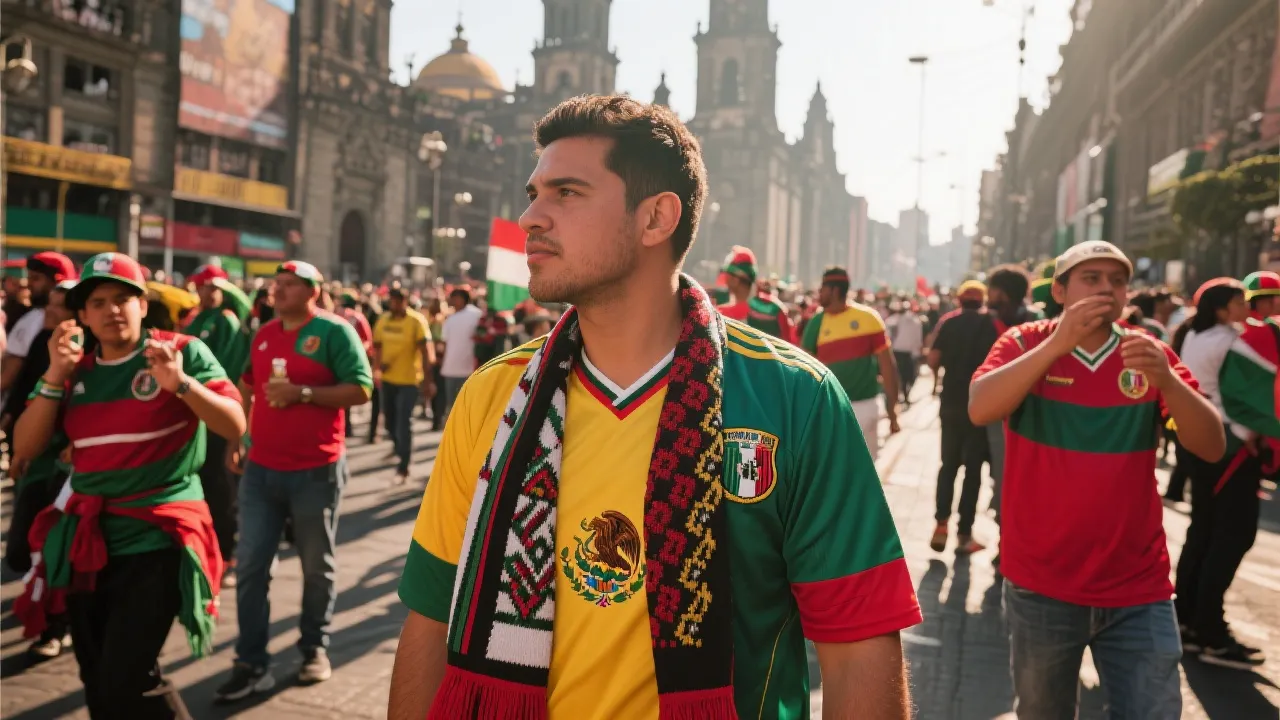 墨西哥城街头观赛氛围：色彩穿搭与球迷文化的热烈场景